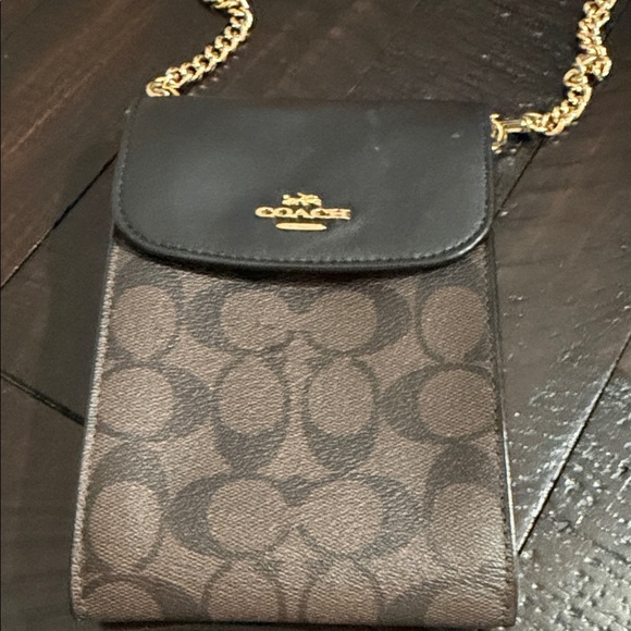 Coach Signature Brown and Black Crossbody Bag - Picture 2 of 7